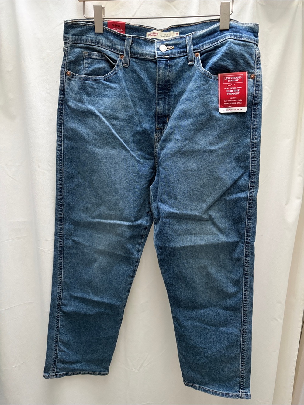 Levi's Strauss Signature Women’s High Rise Blue Straight Jeans sz 16